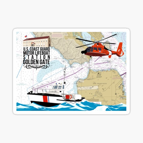 Item preview, Chart Art - Coast Guard Station Golden Gate 44 MLB designed and sold by AlwaysReadyCltv.