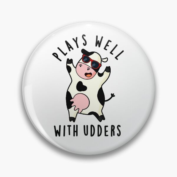Item preview, Plays Well With Udders Funny Cow Puns  designed and sold by punnybone.