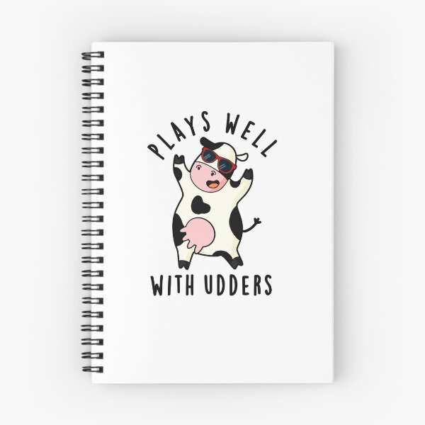 Item preview, Plays Well With Udders Funny Cow Puns  designed and sold by punnybone.