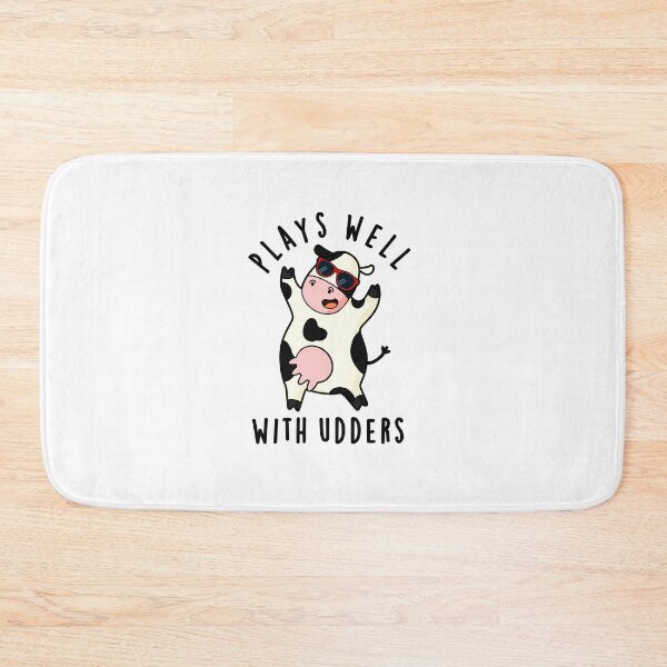 Item preview, Plays Well With Udders Funny Cow Puns  designed and sold by punnybone.