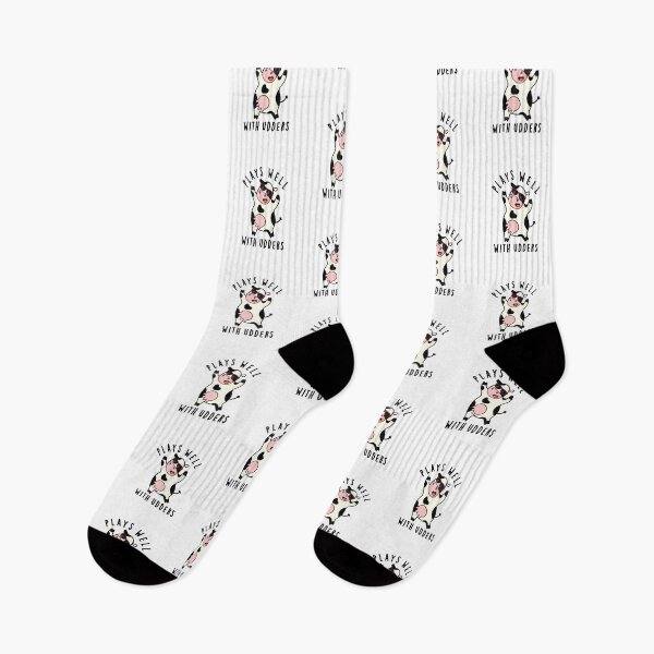 Item preview, Plays Well With Udders Funny Cow Puns  designed and sold by punnybone.