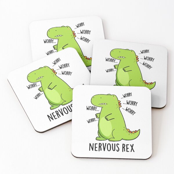 Item preview, Nervous Rex TRex Funny Dinosaur Puns  designed and sold by punnybone.