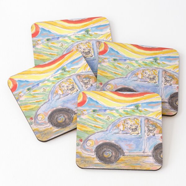 Item preview, Pugs car ride adventure designed and sold by artbyangie.