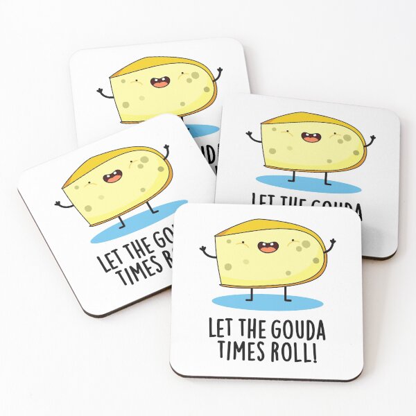 Item preview, Let The Gouda Times Roll Funny Cheese Puns  designed and sold by punnybone.