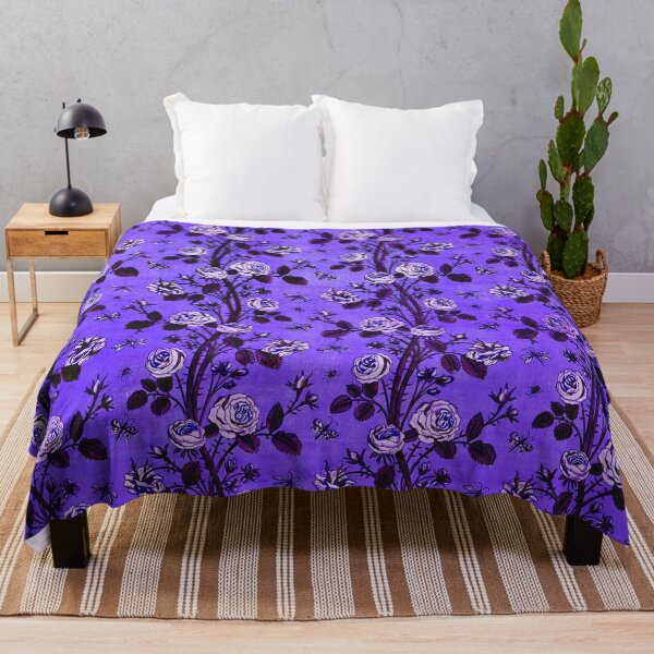 Item preview, BLUE WHITE CLIMBING ROSES ,GREEN LEAVES AND BUTTERFLIES Art Nouveau Floral Pattern designed and sold by BulganLumini.