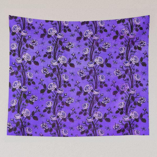 Item preview, BLUE WHITE CLIMBING ROSES ,GREEN LEAVES  AND BUTTERFLIES Art Nouveau Floral Pattern designed and sold by BulganLumini.