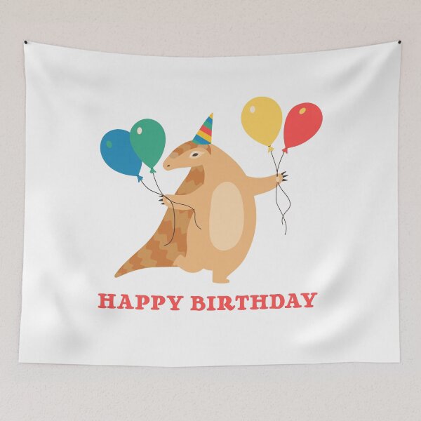 Item preview, Cute HAPPY BIRTHDAY Pangolin Rainbow Colors designed and sold by a-little-ink.