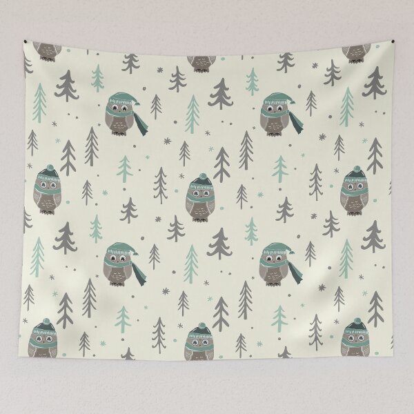 Item preview, Aesthetic Christmas Owl Pattern designed and sold by SAVWIS.