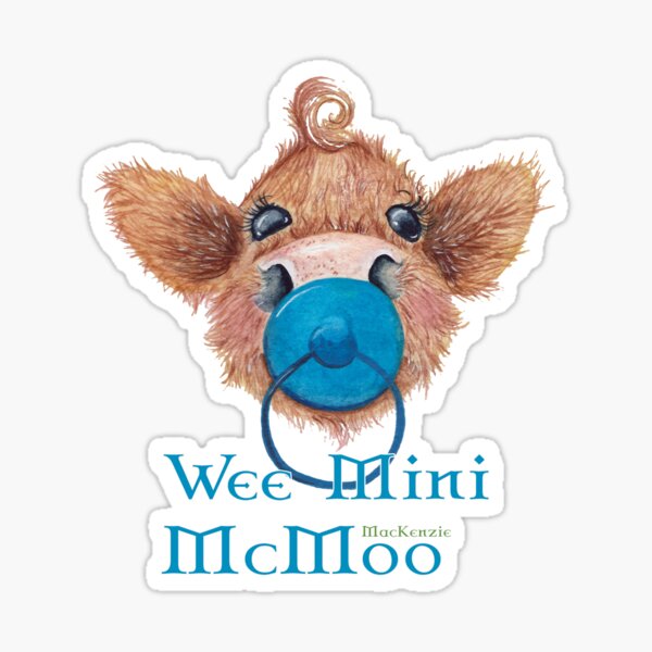 Wee Mini MacKenzie McMoo Blue Sticker