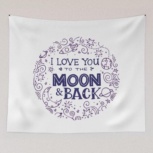 Item preview, Love you to the Moon & Back - circle designed and sold by AmazingArtMandi.