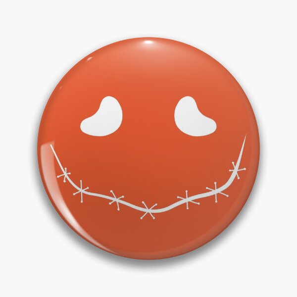 Item preview, Spooky stitched mouth face, white and orange designed and sold by ArtfulBonBon.