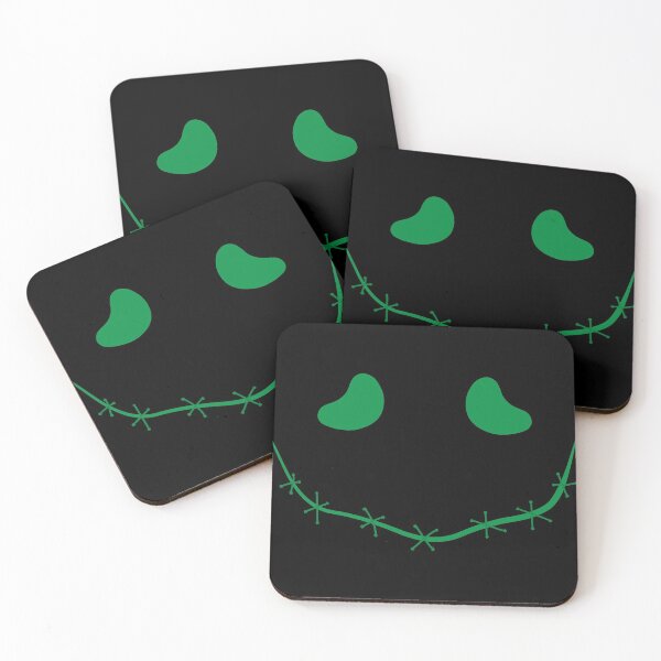 Item preview, Spooky stitched mouth face, green and black designed and sold by ArtfulBonBon.
