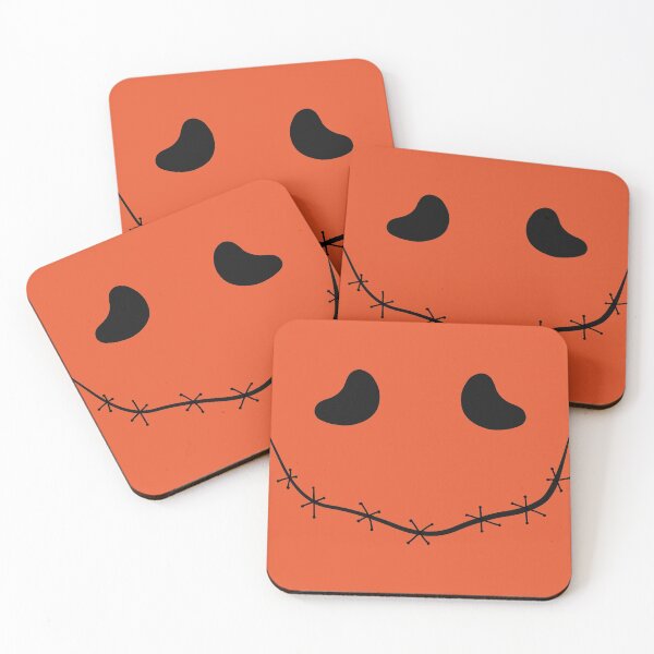 Item preview, Spooky stitched mouth face, black and orange designed and sold by ArtfulBonBon.