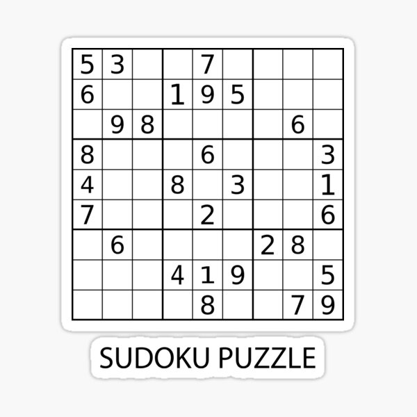 sudoku sticker by samboid redbubble