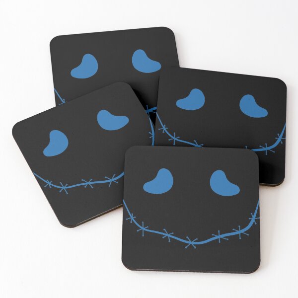 Item preview, Spooky stitched mouth face, blue and black designed and sold by ArtfulBonBon.