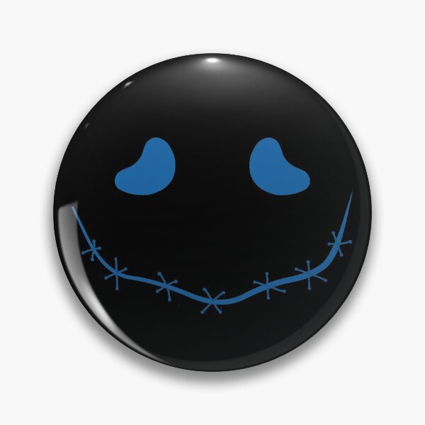 Item preview, Spooky stitched mouth face, blue and black designed and sold by ArtfulBonBon.