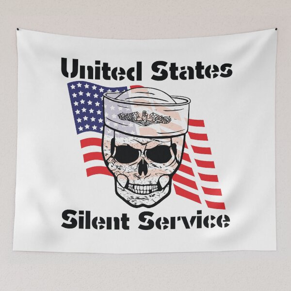 Item preview, US Silent Service Sailor Skull with American Flag designed and sold by MadMando.