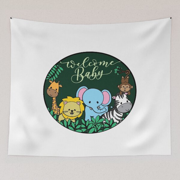 Item preview, Welcome Baby - Jungle  designed and sold by AmazingArtMandi.