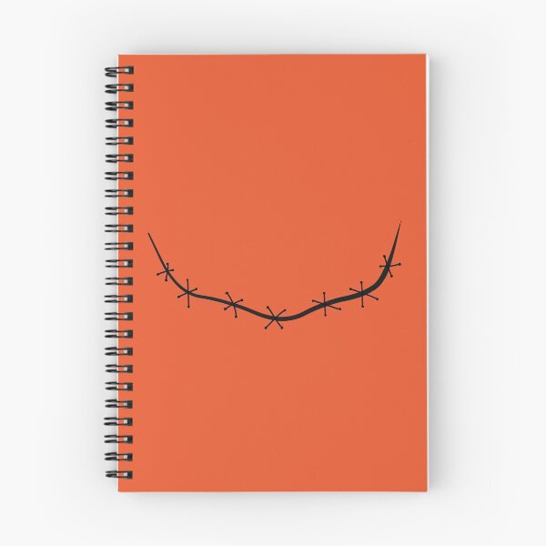 Item preview, Spooky stitched mouth black with orange background designed and sold by ArtfulBonBon.