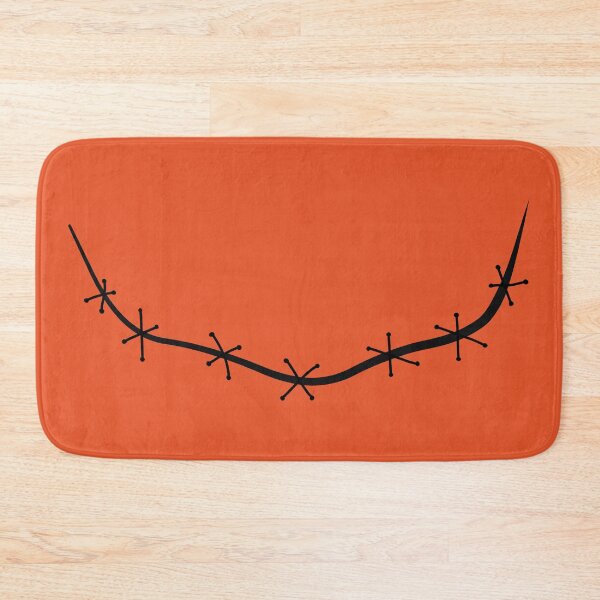 Item preview, Spooky stitched mouth black with orange background designed and sold by ArtfulBonBon.