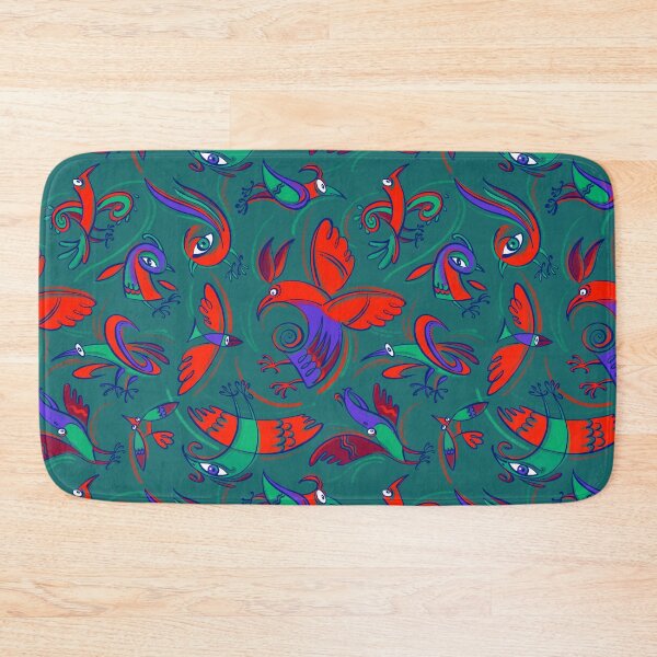 Item preview, Pattern with Firebirds (on green background) designed and sold by Irina Ivanova.