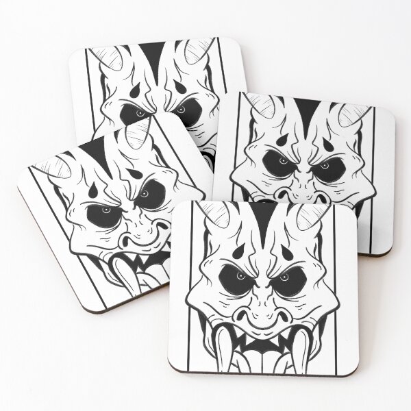 Item preview, Black and White Demonic Oni Mask designed and sold by and-rewturner.