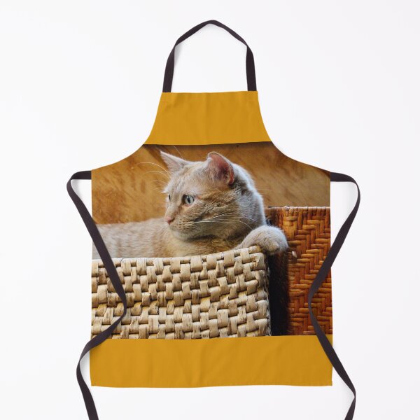 Item preview, Orange tabby cat in a basket designed and sold by pixelmountain.