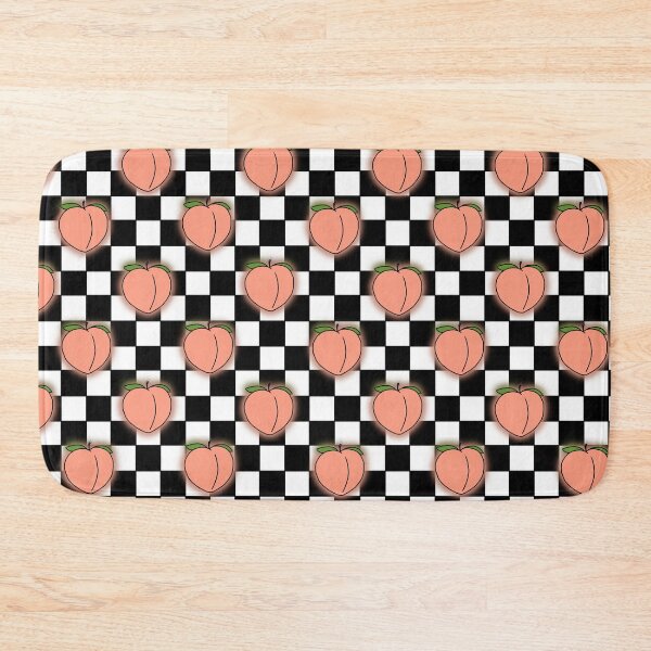 Item preview, Peach emoji on checkered background designed and sold by MBartistic.