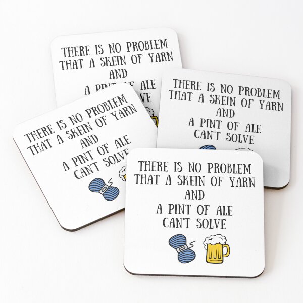 Item preview, There Is No Problem That a Skein of Yarn and Pint of Ale Can't Solve designed and sold by Knitterty.
