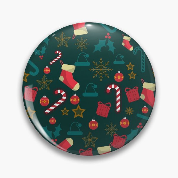 Item preview, Cute Christmas Santa & Decorations on Dark Green Background designed and sold by Gifty-Designs.