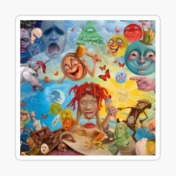 colorful trip red god Sticker
