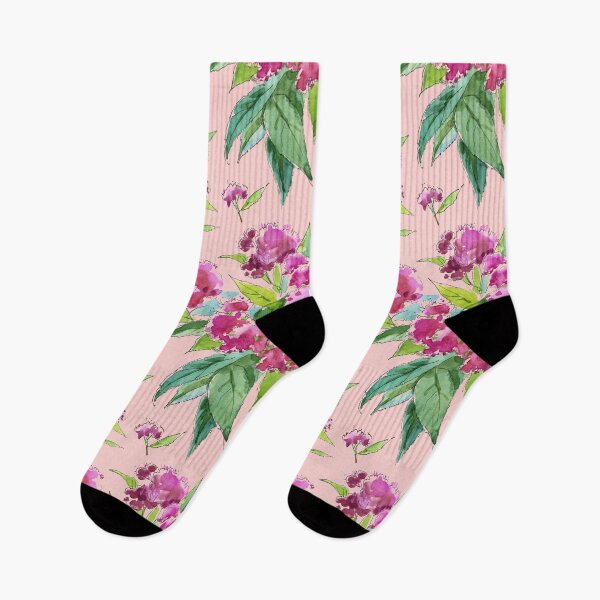 Item preview, Pattern with pink flowers and leaves (Spiraea) designed and sold by Irina Ivanova.