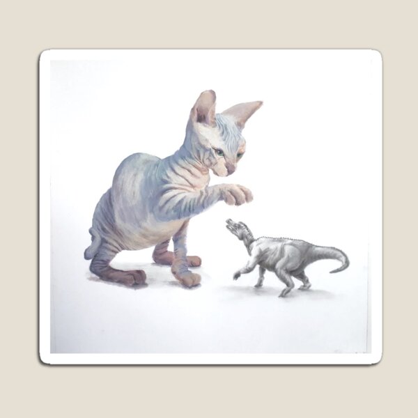 Cat and Dino Magnet