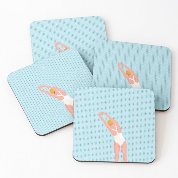 Item preview, Stretching Swimmer Halftone Dots designed and sold by VeronArtLab.