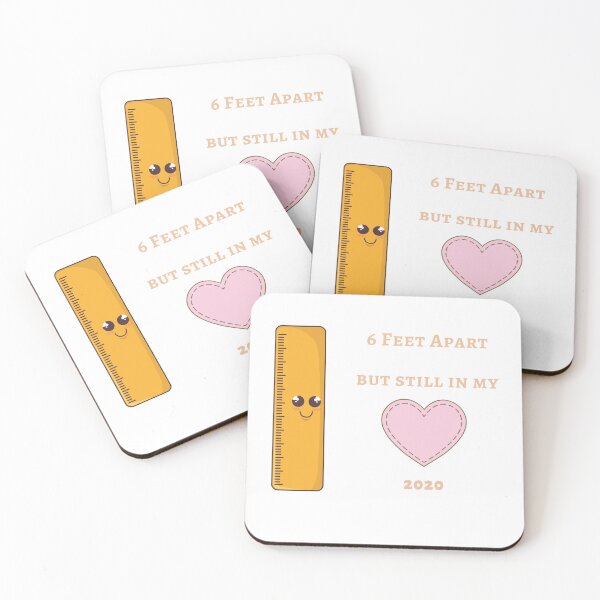 Item preview, 6 Feet Apart but Still in my Heart - Adorable 2020 Social Distancing Love Quote designed and sold by Irelene.