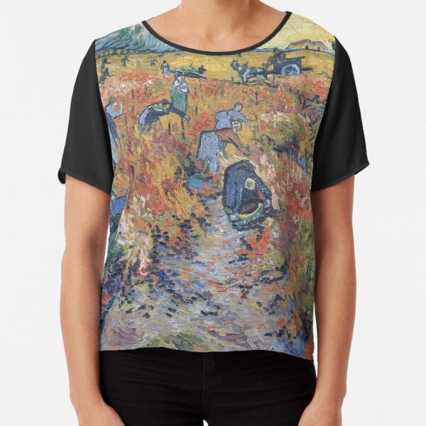The Red Vineyards at Arles - Van Gogh Chiffon Top