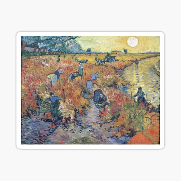 The Red Vineyards at Arles - Van Gogh Sticker