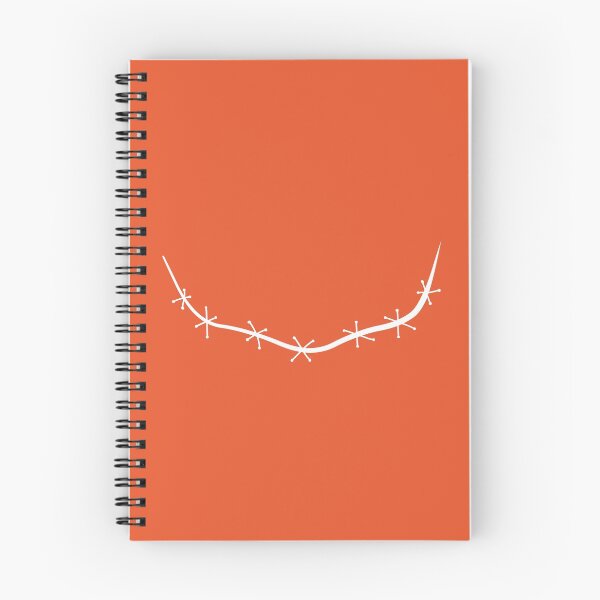 Item preview, Spooky stitched mouth white with orange background designed and sold by ArtfulBonBon.