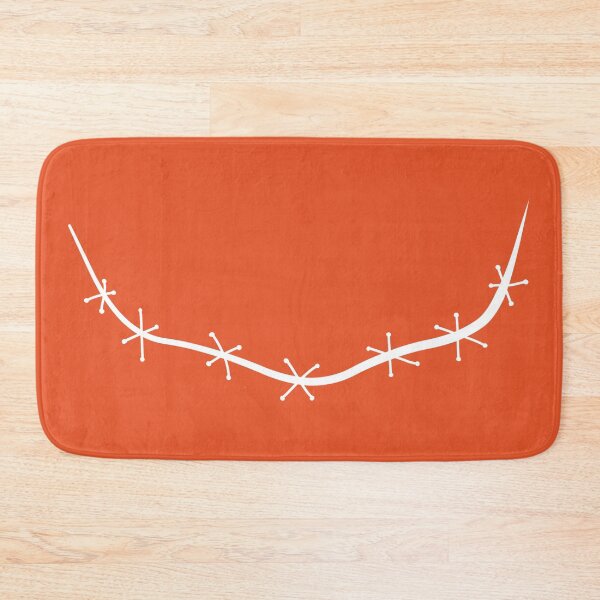 Item preview, Spooky stitched mouth white with orange background designed and sold by ArtfulBonBon.