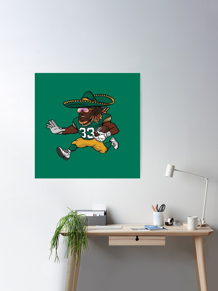 Aaron Jones Green Bay Packers Sombrero Mounted Print for Sale by  Stayfrostybro