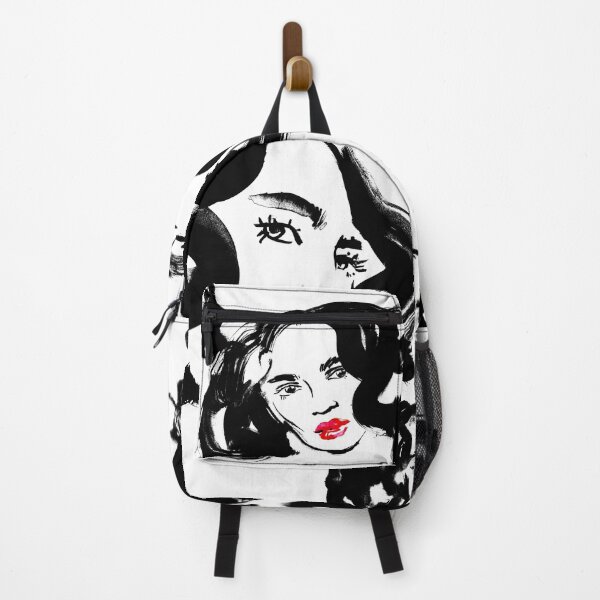 Item preview, A pattern of glamorous girls with wavy hair - in black and red designed and sold by Irina Ivanova.