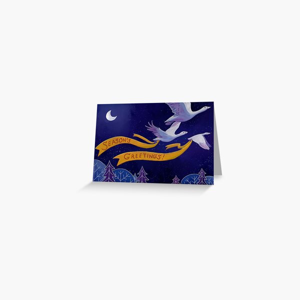 Wild Geese That Fly With The Moon On Their Wings Greeting Card