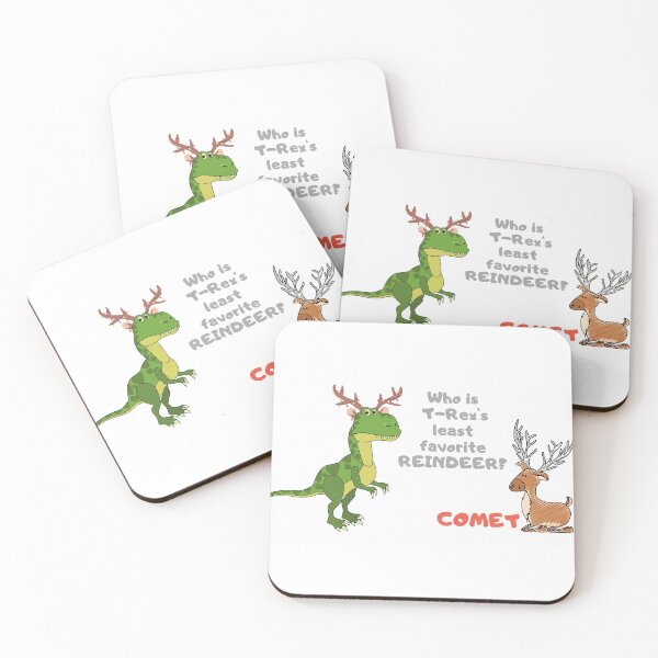 Item preview, Funny Christmassy T-Rex with his Least Favorite Reindeer, Comet designed and sold by Irelene.