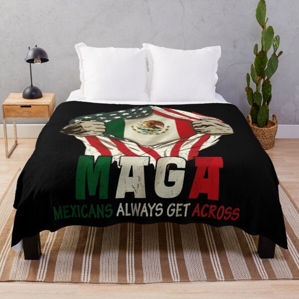 Item preview, Mexicans Always Get Across MAGA Mexican Roots Proud Flag designed and sold by Renergie.
