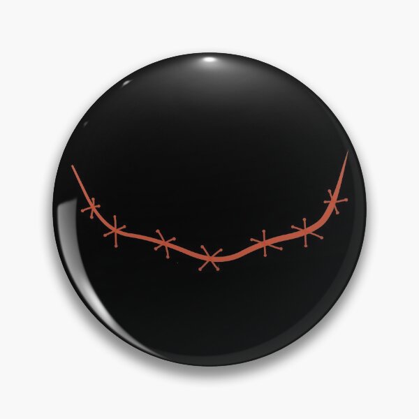 Item preview, Spooky stitched mouth orange with black background designed and sold by ArtfulBonBon.