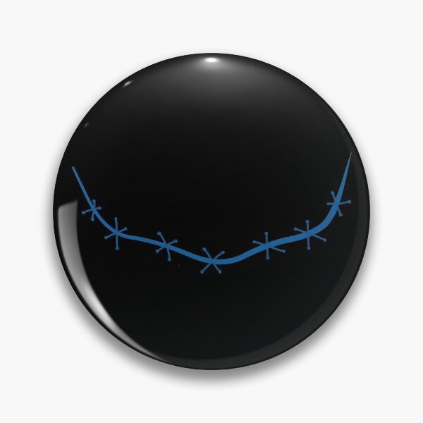 Item preview, Spooky stitched mouth blue with black background designed and sold by ArtfulBonBon.