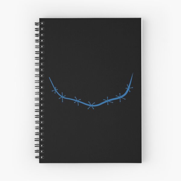 Item preview, Spooky stitched mouth blue with black background designed and sold by ArtfulBonBon.