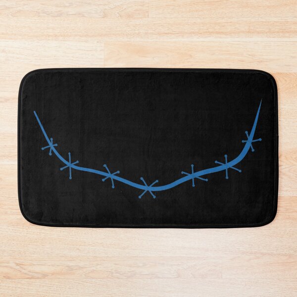 Item preview, Spooky stitched mouth blue with black background designed and sold by ArtfulBonBon.
