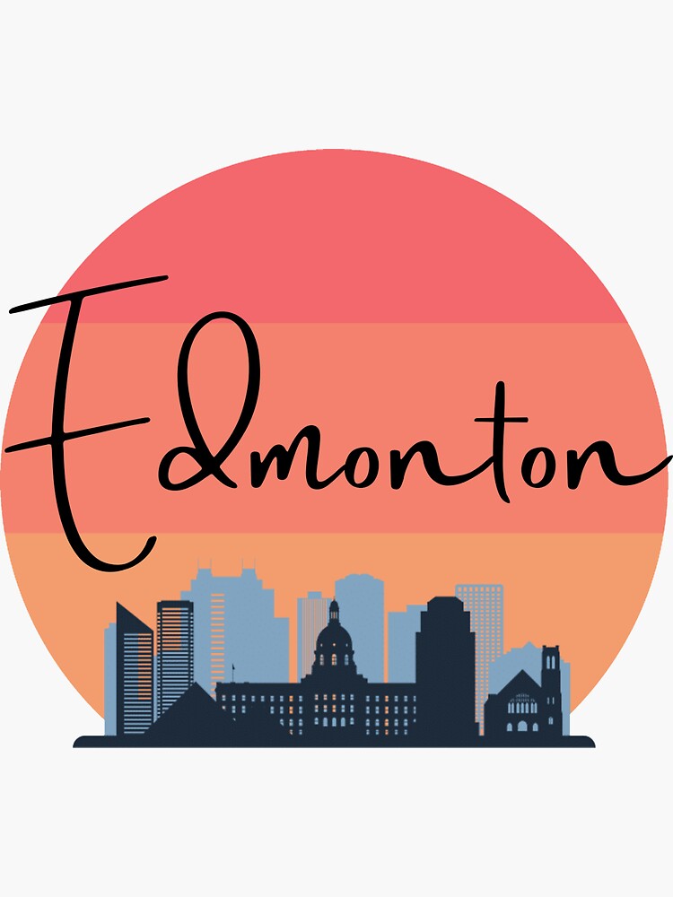 "Edmonton Skyline Retro Sunset" Sticker for Sale by ClassyGeek1 Redbubble