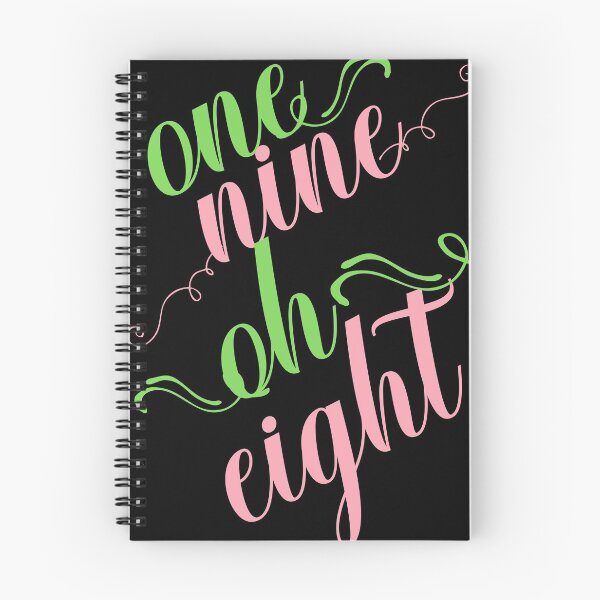 Item preview, One Nine Oh Eight AKA Inspired Pink and Green Spiral Notebook designed and sold by lmcgee1908.